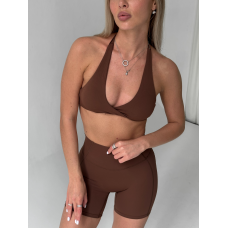 Спортивний топ бра з надзвичайно приємної тканини жіночий Коричневий