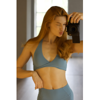 Спортивний топ бра з надзвичайно приємної тканини жіночий Блакитний