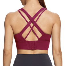 Спортивний топ бюстгальтер на металевих застібках бордовий топ бра