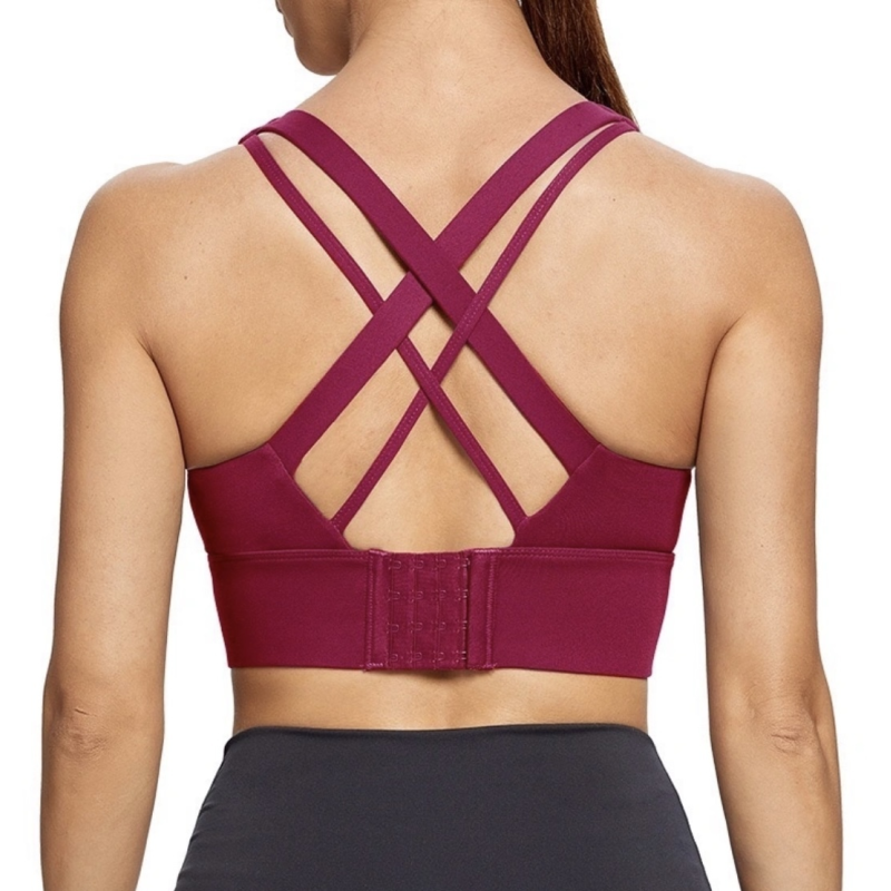 Спортивний топ бюстгальтер на металевих застібках бордовий топ бра Спортивний топ бюстгальтер на металевих застібках бордовий топ бра