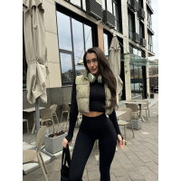 Безшовний комплект спортивний лосини з подвійним push up і топ лонгслів без чашок чорний Rise