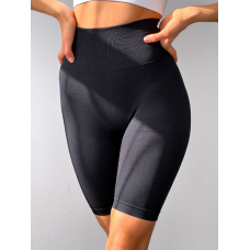 Спортивні велосипедки жіночі Push Up безшовні пуш ап базові чорні