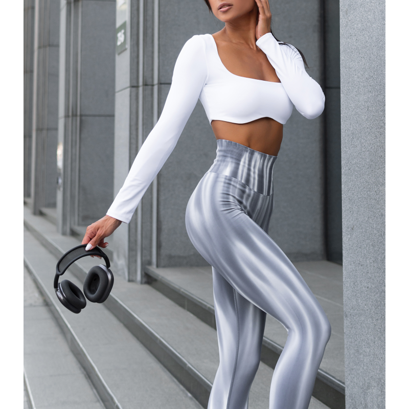 Спортивні лосини з 3D Push up Diana сірі білі