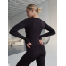 Жіночий спортивний комбінезон з довгим рукавом Easy чорний