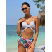Пляжний комплект роздільний купальник із високою талією й туніка сітка М