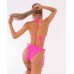 Роздільний купальник жатка рожевий на зав“язках