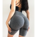 Спортивні велосипедки жіночі Push Up безшовні пуш ап базові сірі короткі