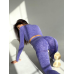 Безшовний Push up комплект двійка топ рашгард і легінси Tie Dye фіолетовий
