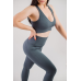 Push up комплект в рубчик топ бра і легінси лосини сірий