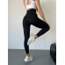 Спортивні лосини жіночі з подвійним Push up та V-подібним Чорні Спортивні лосини жіночі з подвійним Push up та V-подібним Чорні