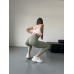 Спортивні лосини жіночі з подвійним Push up та V-подібним оливковий світлий хакі Спортивні лосини жіночі з подвійним Push up та V-подібним оливковий світлий хакі