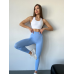 Спортивні лосини жіночі з подвійним Push up та V-подібним Блакитні Спортивні лосини жіночі з подвійним Push up та V-подібним Блакитні