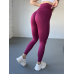 Спортивні лосини жіночі з подвійним Push up та V-подібним швом бордові Спортивні лосини жіночі з подвійним Push up та V-подібним швом бордові