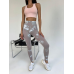 Спортивні легінси пушап жіночі мармурові димок бежеві з білим Спортивні легінси пушап жіночі мармурові димок бежеві з білим