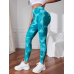 Спортивні легінси пушап жіночі мармурові димок бірюзові з білим Спортивні легінси пушап жіночі мармурові димок бірюзові з білим