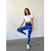 Спортивні легінси пушап жіночі мармурові димок сині з чорним Спортивні легінси пушап жіночі мармурові димок сині з чорним