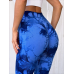 Спортивні легінси пушап жіночі мармурові димок сині з чорним Спортивні легінси пушап жіночі мармурові димок сині з чорним