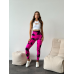 Спортивні легінси пушап жіночі мармурові димок рожеві з чорним Спортивні легінси пушап жіночі мармурові димок рожеві з чорним