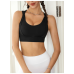 Спортивний кроп топ бюстгальтер на застібках чорний топ бра