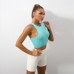 Кроп топ-майка у рубчик без пушап колір бірюзовий  XL 