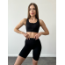 Спортивний базовий кроп топ на змійці спереду чорний топ бра