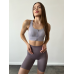 Спортивний базовий кроп топ на змійці спереду сіро-блакитний топ бра