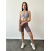 Спортивний базовий кроп топ на змійці спереду сіро-блакитний топ бра