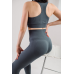 Безшовний комплект двійка спортивний легінси з мінімальним пуш ап і топ сірий