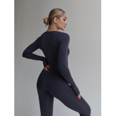 Жіночий спортивний комбінезон з довгим рукавом Easy графіт