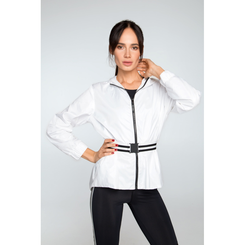 Вітровка White 4 STRIPES біла з поясом