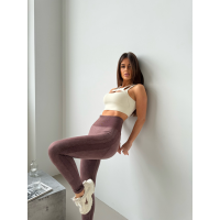 Спортивні легінси з перфорацією з подвійним Push up та V-подібним швом виварений колір коричневі