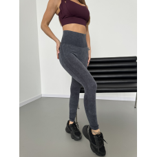 Спортивні легінси з перфорацією з подвійним Push up та V-подібним швом виварений колір графітові