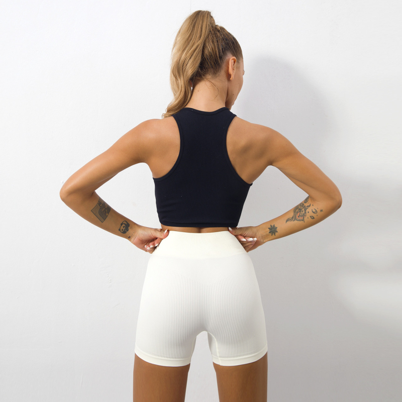 Кроп топ-майка у рубчик без пушап колір чорний  XL 