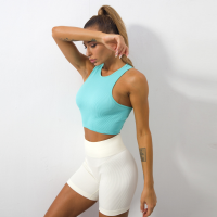 Кроп топ-майка у рубчик без пушап колір бірюзовий  XL 